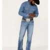 Wrangler Retro Men's Llano Light Medium Wash Stretch Slim Bootcut Jeans -Aratt Clothing Shop 2000365069 413 P1