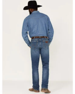 Wrangler Retro Men's Ferris Medium Wash Stretch Slim Straight Jeans -Aratt Clothing Shop 2000365070 414 P3