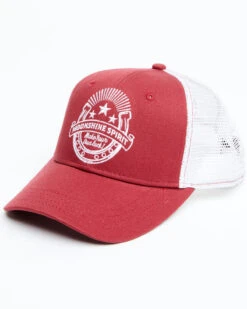 Moonshine Spirit Men's Red Horseshoe Embroidered Mesh-Back Ball Cap