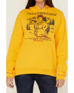 Paramount Network's Yellowstone Women's Yellowstone Lone Cowboy Mustard Graphic Hoodie -Aratt Clothing Shop 2000365391 702 P3