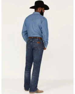 Wrangler Retro Green Men's Antique Dark Wash Stretch Slim Bootcut Jeans -Aratt Clothing Shop 2000366714 416 P3