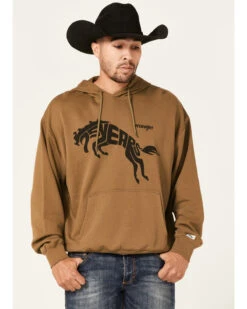 Wrangler Men's 75 Years Olive Horse Graphic Hooded Sweatshirt