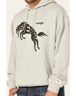 Wrangler Men's 75 Years Heather Gray Horse Graphic Hooded Sweatshirt -Aratt Clothing Shop 2000366795 070 P3