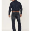 Rock & Roll Denim Men's Hooey Dark Wash Double Barrel Reflex Stackable Bootcut Jeans -Aratt Clothing Shop 2000367638 201 P1