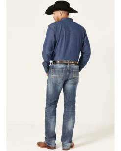 Rock & Roll Denim Men's Revolver Medium Wash Reflex Stretch Slim Straight Jeans