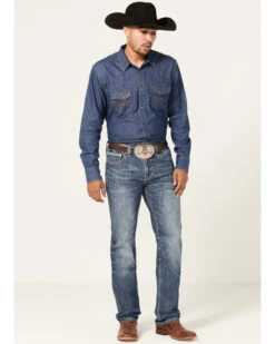 Rock & Roll Denim Men's Revolver Medium Wash Reflex Stretch Slim Straight Jeans -Aratt Clothing Shop 2000367645 202 P3