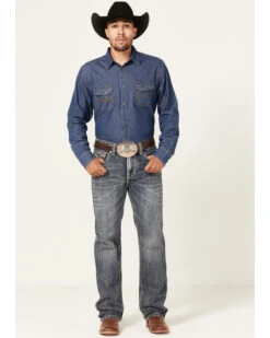 Rock & Roll Denim Men's Double Barrel Medium Wash Two Tone Raise Relaxed Straight Jeans -Aratt Clothing Shop 2000367647 203 P3