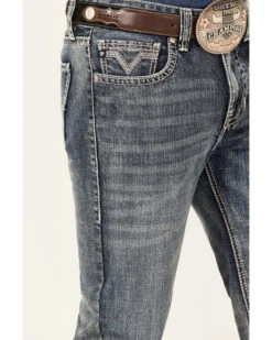 Rock & Roll Denim Men's Double Barrel Medium Wash Two Tone Raise Relaxed Straight Jeans -Aratt Clothing Shop 2000367647 203 P4