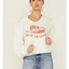 Miss Me Women's Dibs On The Cowboy Graphic Cropped Pullover Hoodie -Aratt Clothing Shop 2000367692 103 P1