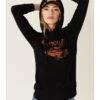 Blended Women's Keep Rollin Black Graphic Hoodie Sweater -Aratt Clothing Shop 2000367722 001 P1