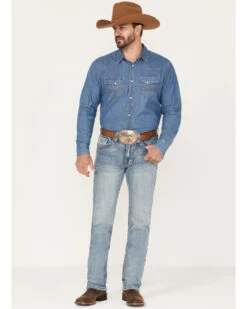 Rock & Roll Denim Men's Medium Wash Mid Rise Bootcut Jeans -Aratt Clothing Shop 2000368123 414 P3