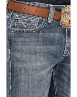 Rock & Roll Denim Men's Double Barrel Medium Wash Relaxed Straight Jeans -Aratt Clothing Shop 2000368870 414 P4