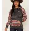 Hooey Women's Southwestern Contrast Print Summit Hoodie -Aratt Clothing Shop 2000369085 022 P1