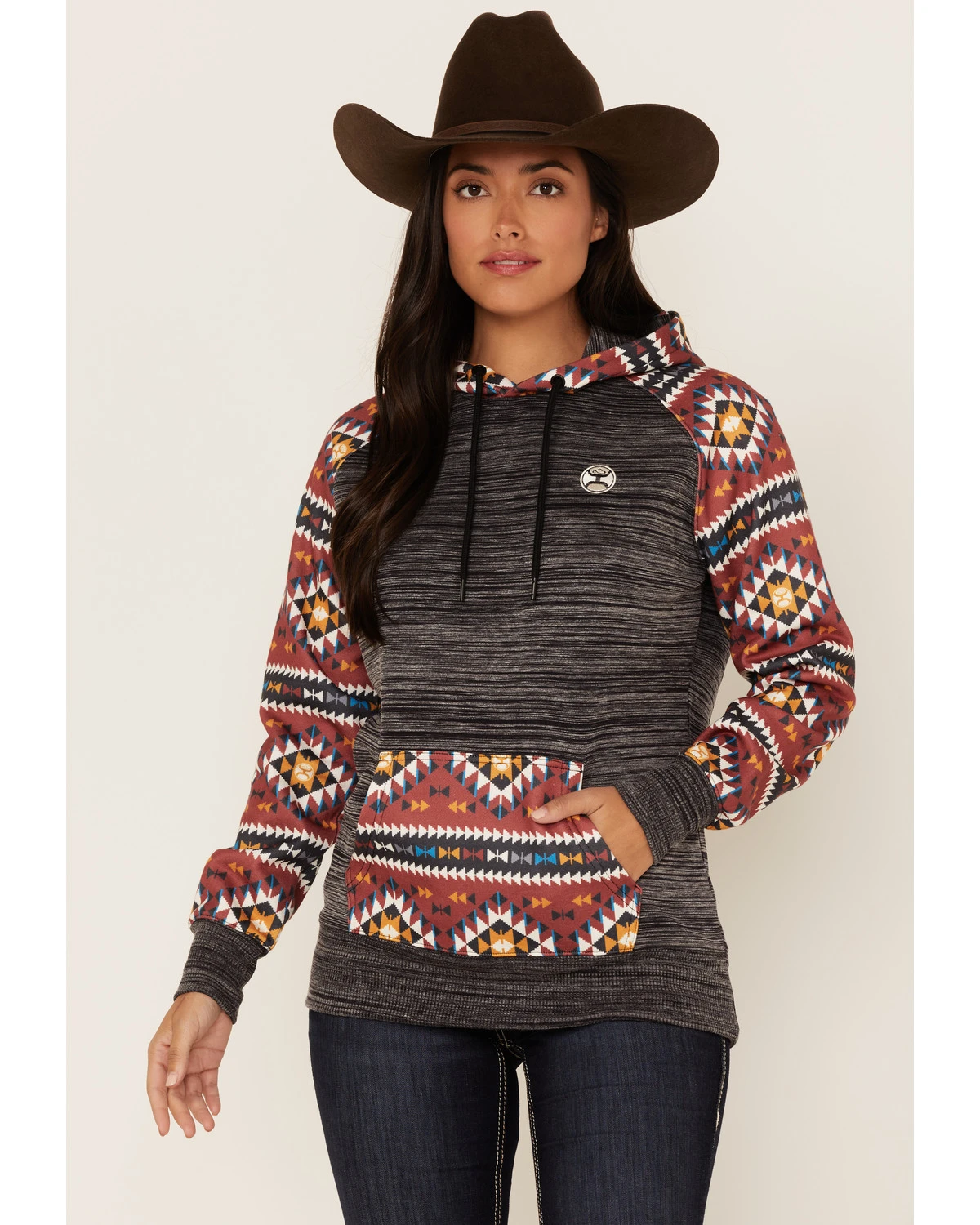 Hooey Women's Southwestern Contrast Print Summit Hoodie 3 Hooey Women's Southwestern Contrast Print Summit Hoodie