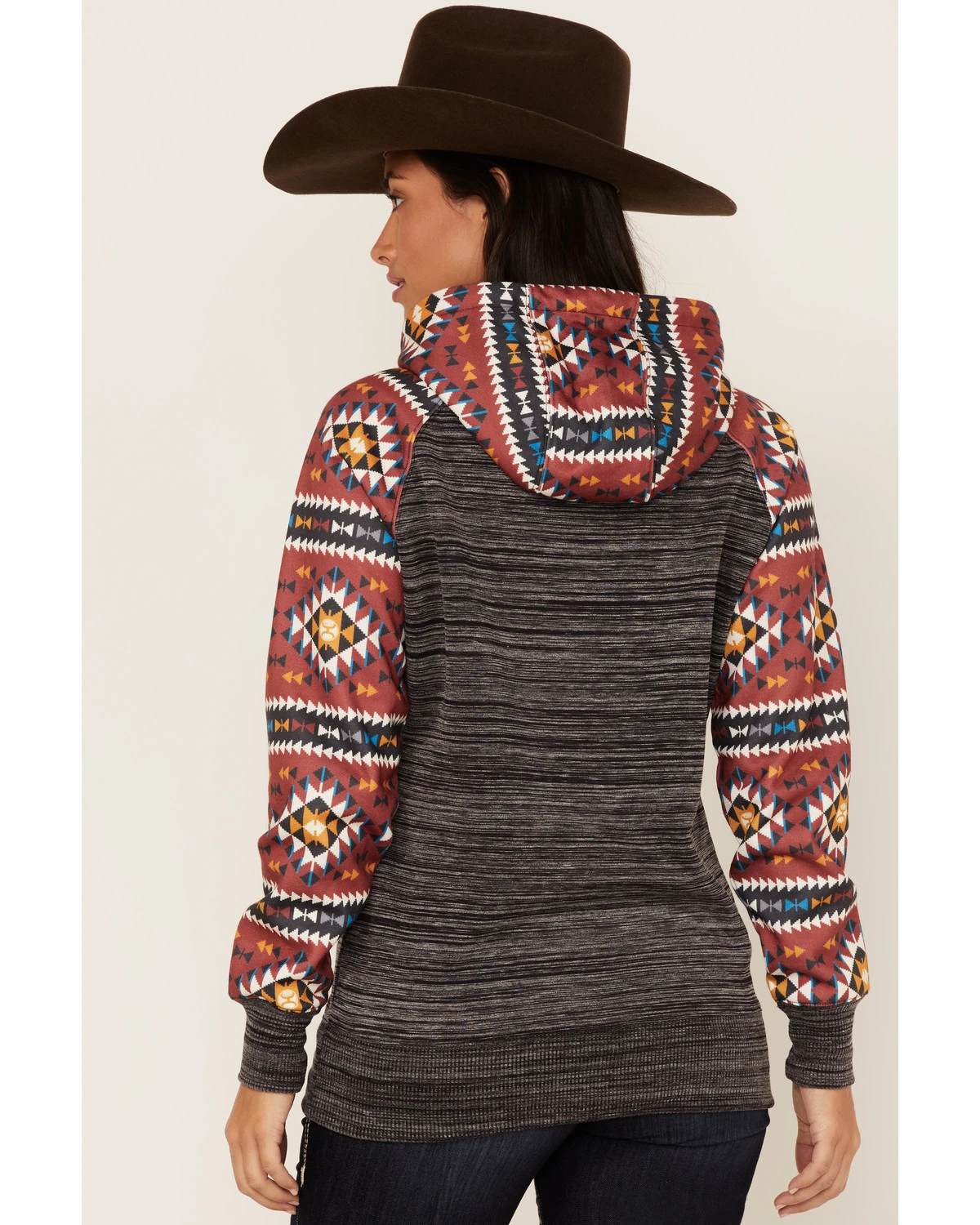 Hooey Women's Southwestern Contrast Print Summit Hoodie 6 Hooey Women's Southwestern Contrast Print Summit Hoodie - Image 4
