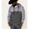 Hooey Men's Heathered Southwestern Print 1/4 Button Down Hooded Pullover 1 Hooey Men's Heathered Southwestern Print 1/4 Button Down Hooded Pullover -Aratt Clothing Shop 2000370571 020 P1