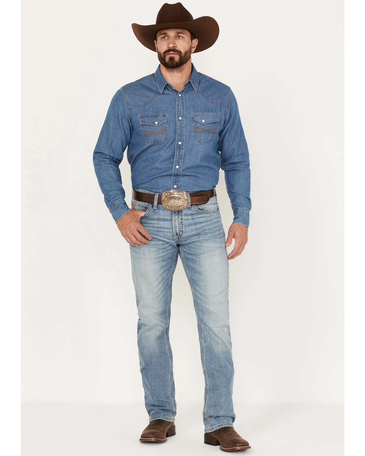 Ariat Men's M4 Orleans Abel Light Wash Stretch Relaxed Straight Jeans 3 Ariat Men's M4 Orleans Abel Light Wash Stretch Relaxed Straight Jeans