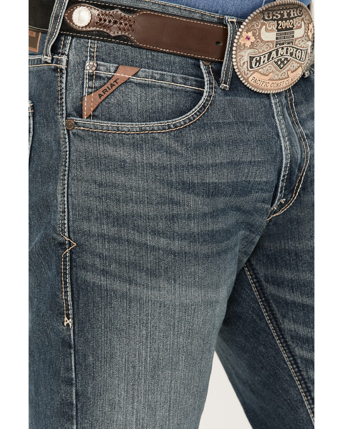 Ariat Men's M5 Louisville Seneca Medium Wash Stretch Straight Leg Jeans - Big 4 Ariat Men's M5 Louisville Seneca Medium Wash Stretch Straight Leg Jeans - Big - Image 2
