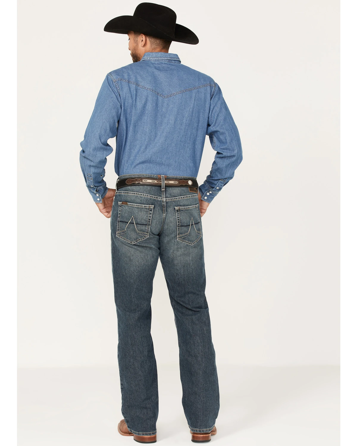 Ariat Men's M5 Louisville Seneca Medium Wash Stretch Straight Leg Jeans - Big 6 Ariat Men's M5 Louisville Seneca Medium Wash Stretch Straight Leg Jeans - Big - Image 4