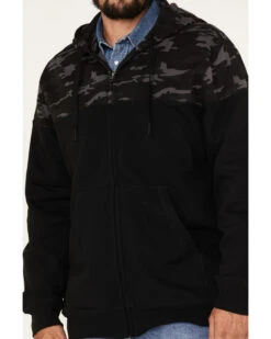 Moonshine Spirit Men's Midnight Camo Color-Blocked Zip-Front Hooded Pullover -Aratt Clothing Shop 2000374223 340 P3