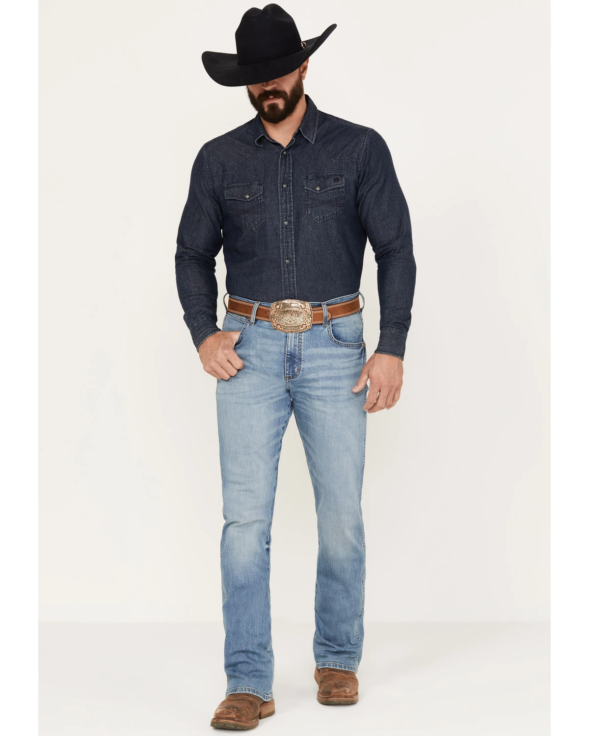 Wrangler Retro Men's 77MWZ Medium Wash Slim Boot Stretch Denim Jeans 3 Wrangler Retro Men's 77MWZ Medium Wash Slim Boot Stretch Denim Jeans