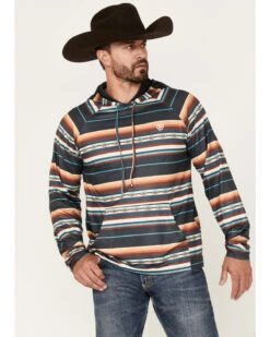 Rock & Roll Denim Men's Southwestern Stripe Print Hooded Sweatshirt