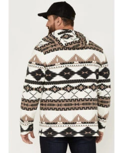 Powder River Outfitters Men's 1/4 Zip Southwestern Print Hooded Sweatshirt -Aratt Clothing Shop 2000376230 101 P4