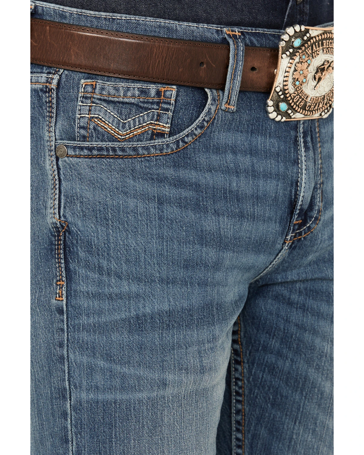 Cody James Men's Light A Shuck Medium Wash Relaxed Bootcut Stretch Denim Jeans 4 Cody James Men's Light A Shuck Medium Wash Relaxed Bootcut Stretch Denim Jeans - Image 2