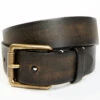 Brother & Sons Men's Distressed Leather & Brass Buckle Belt -Aratt Clothing Shop 2000381503 001 P1