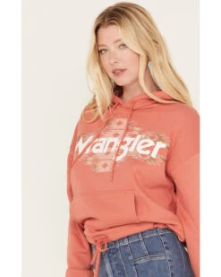 Wrangler Retro Women's Southwestern Print Logo Cropped Long Sleeve Hoodie -Aratt Clothing Shop 2000382594 600 P2