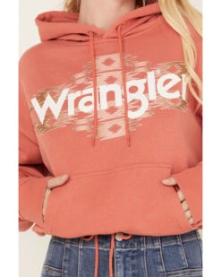 Wrangler Retro Women's Southwestern Print Logo Cropped Long Sleeve Hoodie -Aratt Clothing Shop 2000382594 600 P3