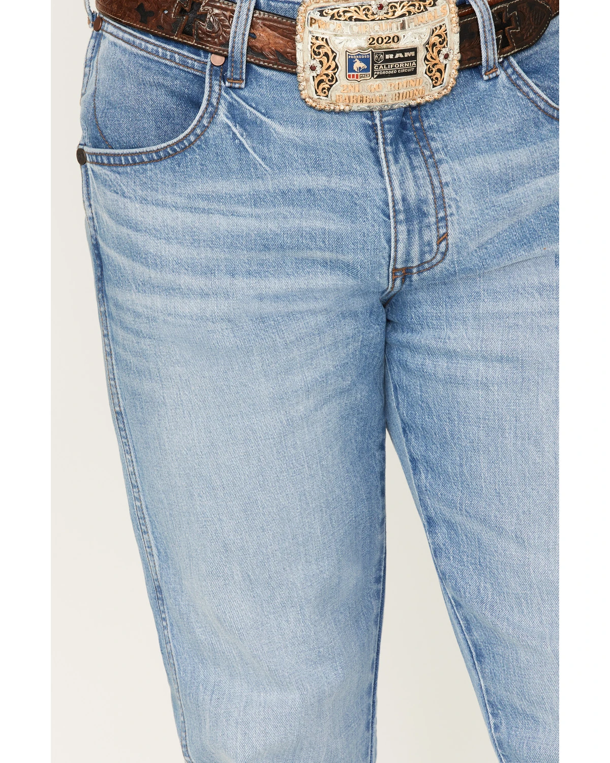 Wrangler Retro Men's Codigo Light Wash Slim Bootcut Stretch Denim Jeans - Long 4 Wrangler Retro Men's Codigo Light Wash Slim Bootcut Stretch Denim Jeans - Long - Image 2