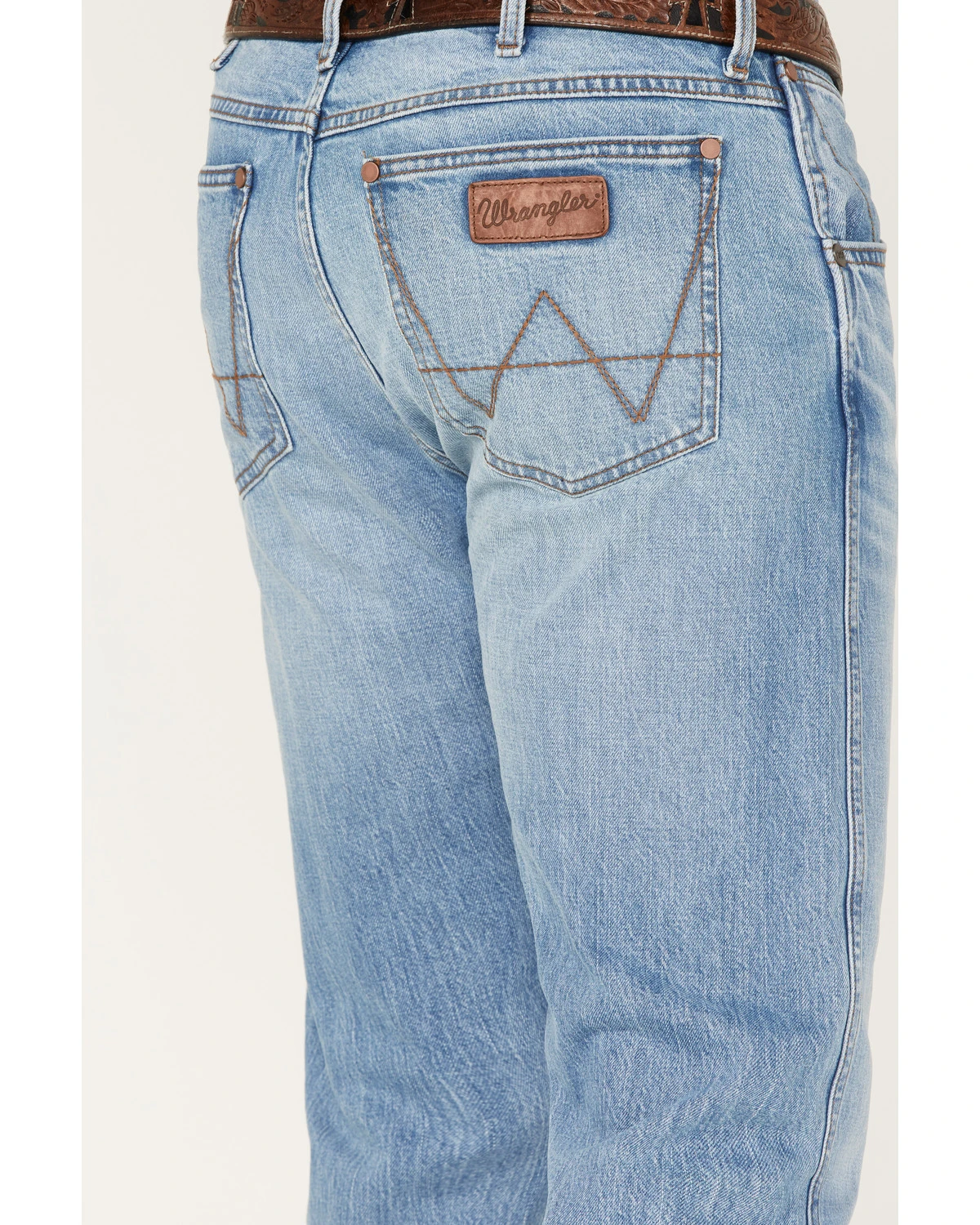 Wrangler Retro Men's Codigo Light Wash Slim Bootcut Stretch Denim Jeans - Long 6 Wrangler Retro Men's Codigo Light Wash Slim Bootcut Stretch Denim Jeans - Long - Image 4