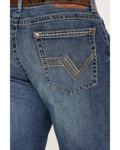 Rock 47 By Wrangler Men's Marina Del Ray Medium / Dark Wash Slim Bootcut Stretch Denim Jeans -Aratt Clothing Shop 2000384276 400 P4