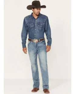 Rock & Roll Denim Men's Double Barrel Medium Vintage Wash Straight Reflex Denim Jeans 8 Rock & Roll Denim Men's Double Barrel Medium Vintage Wash Straight Reflex Denim Jeans -Aratt Clothing Shop 2000386195 414 P3