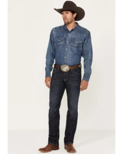 Rock & Roll Denim Men's Revolver Dark Vintage Wash Slim Straight Reflex Denim Jeans -Aratt Clothing Shop 2000386197 416 P3