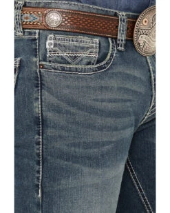 Rock & Roll Denim Men's Revolver Medium Vintage Wash Slim Straight Reflex Denim Jeans -Aratt Clothing Shop 2000386198 414 P4