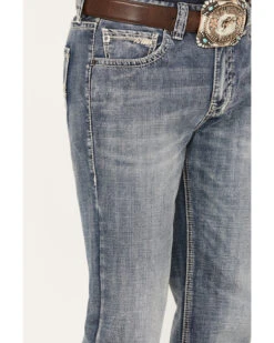 Rock & Roll Denim Men's Double Barrel Medium Vintage Wash Straight Leg Denim Jeans -Aratt Clothing Shop 2000386201 414 P4