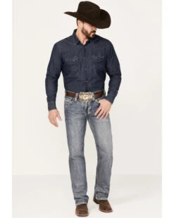 Rock & Roll Denim Men's Pistol Medium Vintage Wash Straight Leg Denim Jeans -Aratt Clothing Shop 2000386204 414 P3