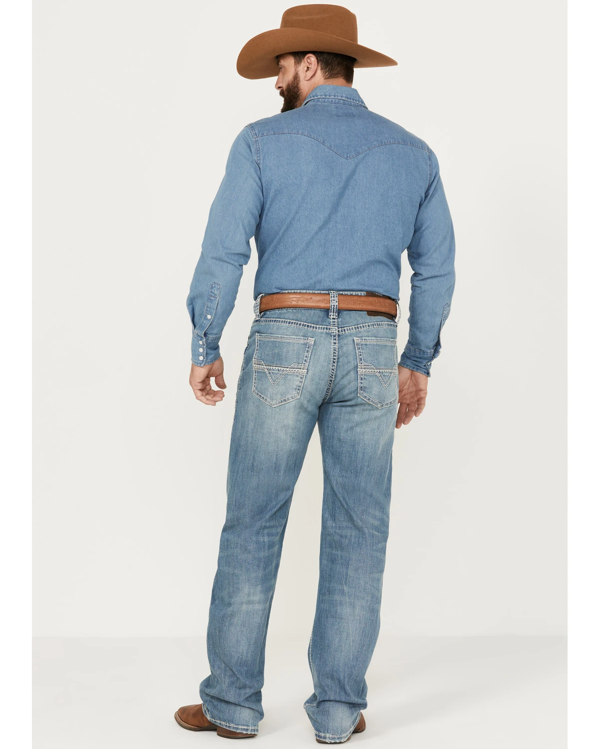 Rock & Roll Denim Men's Double Barrel Light Vintage Wash Relaxed Straight Stretch Jeans 3 Rock & Roll Denim Men's Double Barrel Light Vintage Wash Relaxed Straight Stretch Jeans