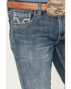 Rock & Roll Denim Men's Revolver Light Vintage Wash Slim Straight Stretch Reflex Denim Jeans -Aratt Clothing Shop 2000387627 412 P4