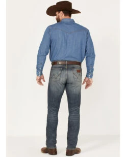 Wrangler Retro Men's Dark Night Medium Wash Slim Straight Stretch Denim Jeans -Aratt Clothing Shop 2000388947 414 P3