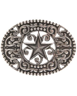 AndWest Men's Antique Pewter Stars & Scrolls Belt Buckle