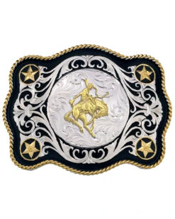 Montana Silversmiths Men's Sheridan Style Bronco Rider Western Belt Buckle